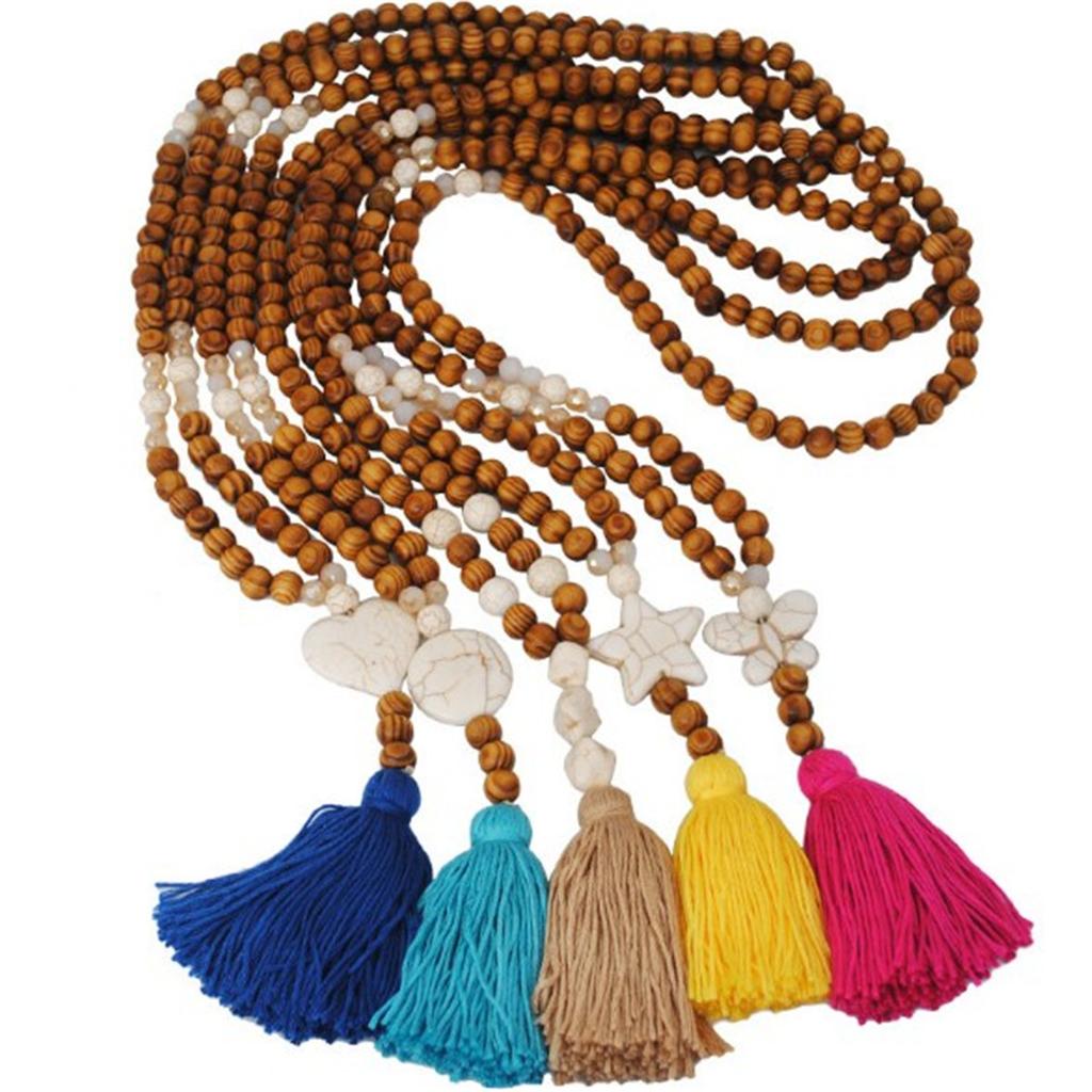Elegant Long Tassel Pendant Sweater Women Turquoise Beads Necklace Chain Jewelry