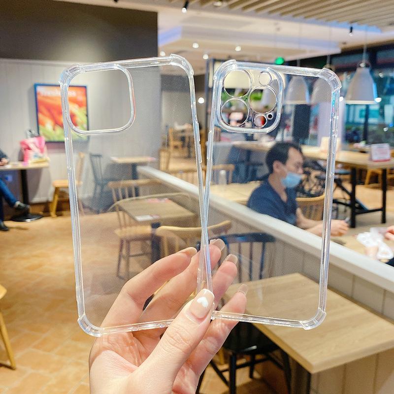Прозрачный чехол для телефона iPhone Samsung Huawei Honor Xiaomi Redmi OPPO Realme Vivo Мягкая силиконовая задняя крышка с защитой от падения
