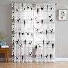 Bird Notation Lines Sheer Curtain For Living Room Modern Voile Tulle Window Curtains For Bedroom Kitchen Drapes