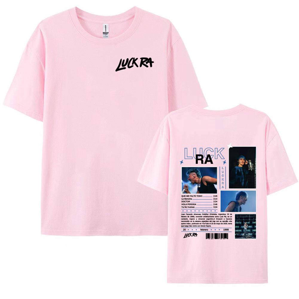 Rapper Luck Ra 2025 Tour Merch Tshirts for Men Casual 100 Cotton Short Sleeve Oversized T Shirt Unisex Retro Pop Music Tshirt