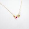 [New] K18 Ruby Diamond Pendant Necklace [i2-8]