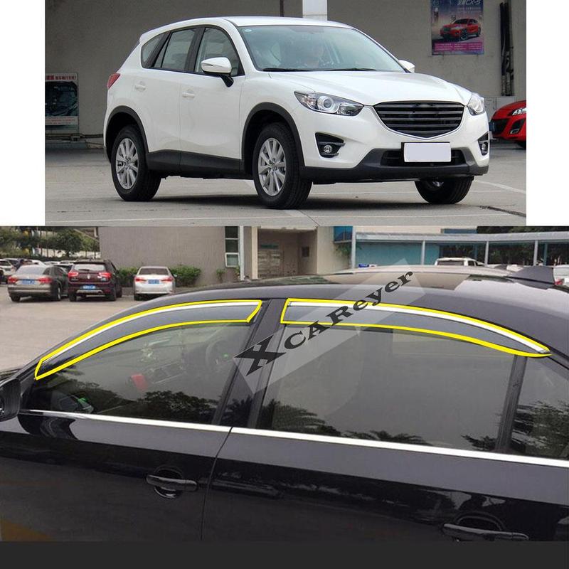 Для MAZDA CX-5 CX5 2012 2013 2014 2015 2016 Стайлинг-наклейка на кузов автомобиля Пластиковые дефлекторы окон (ветровики) Защита от дождя/солнца Вентиляционные детали