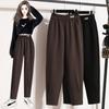 Thickened Warm Sports Pants for Women's Winter New Casual Pants High-waisted Slim Large Size Harem Pants