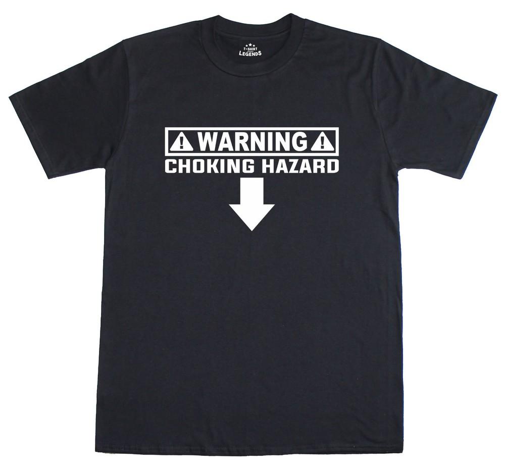 Warning Choking Hazard Loose Fit Funny Mens Rude T-Shirt