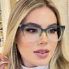 New Butterfly Glasses Frame Women's Anti-Blue Light Simple Fashion Personality Bare Face Large Frame Plain Glasses Thin Face and Small Face