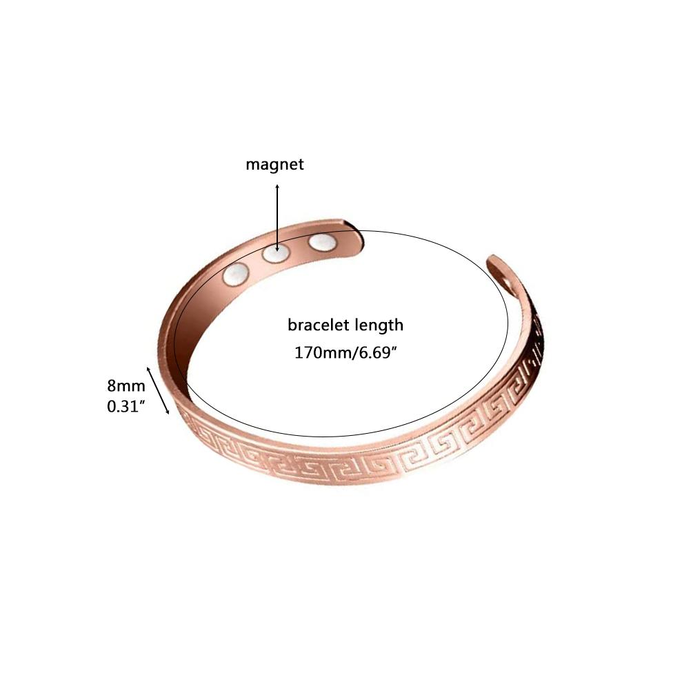 Медный браслет для женщин лимфодренажный магнитный браслет для похудения магнитный