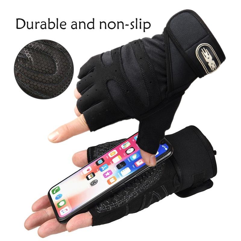1 Pair Gym Gloves for Men Women Fitness Weight Lifting Wristband Body Building Training Breathable Sports Exercise Cycling Glove 6