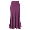 Elegant Silk Satin Skirts for Women High Waisted Skirt Korean Fashion A-Line Faldas Solid Color Glossy Office Lady Skirts