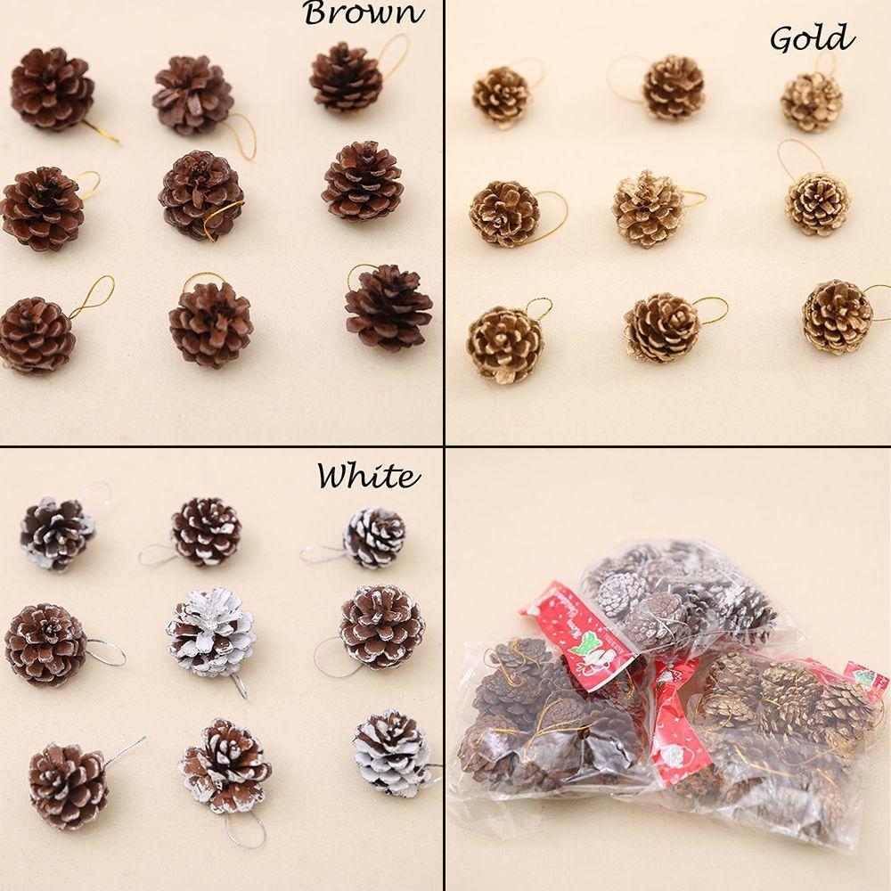 9Pcs/set Home Supplies Party Hanging Ball Christmas Tree Ornament Pinecone Pine Nuts