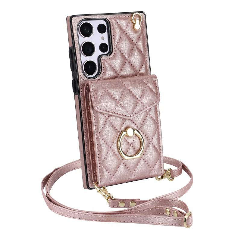 Slim Crossbody Folio Phone Case With Card Slots Ring Stand Galaxy S26 Ultra S24 S23 Note20 A16