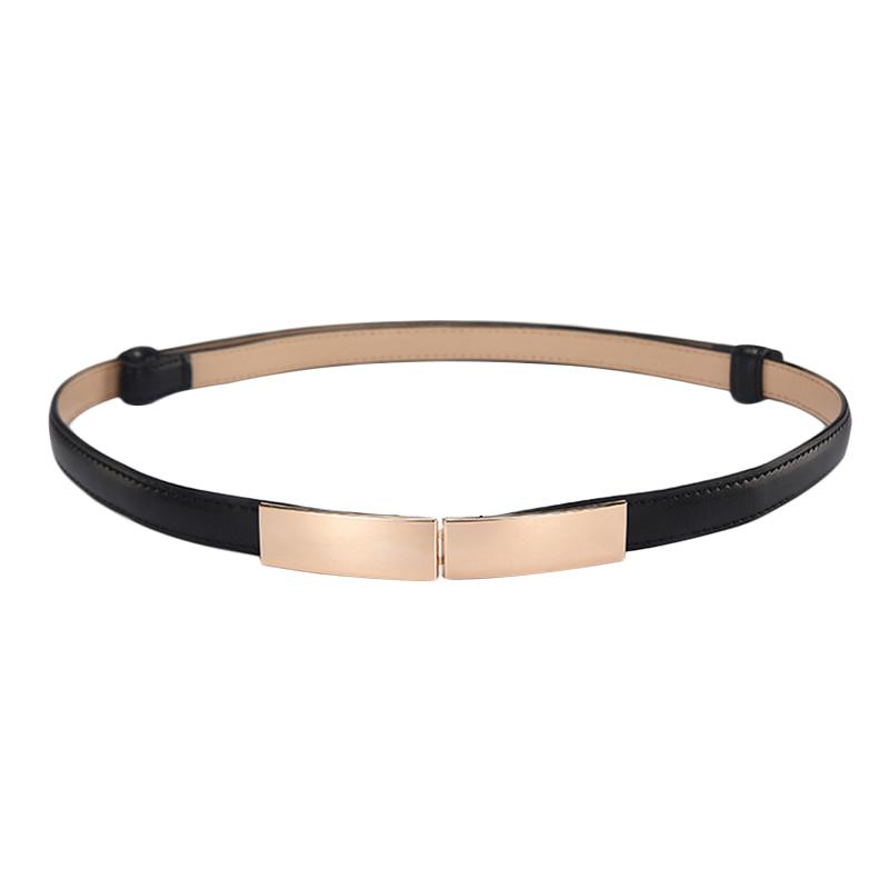 Women Ladies Fashion Casual All-match Square Buckle Belt Multi Color Slim Faux Leather Waistband Belt