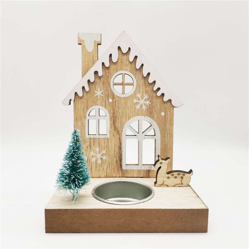 Рождественский деревянный подсвечник, деревянный Лось, Санта-подсвечник, украшение для дома, рабочего стола, украшение для окна, рождественский подарок