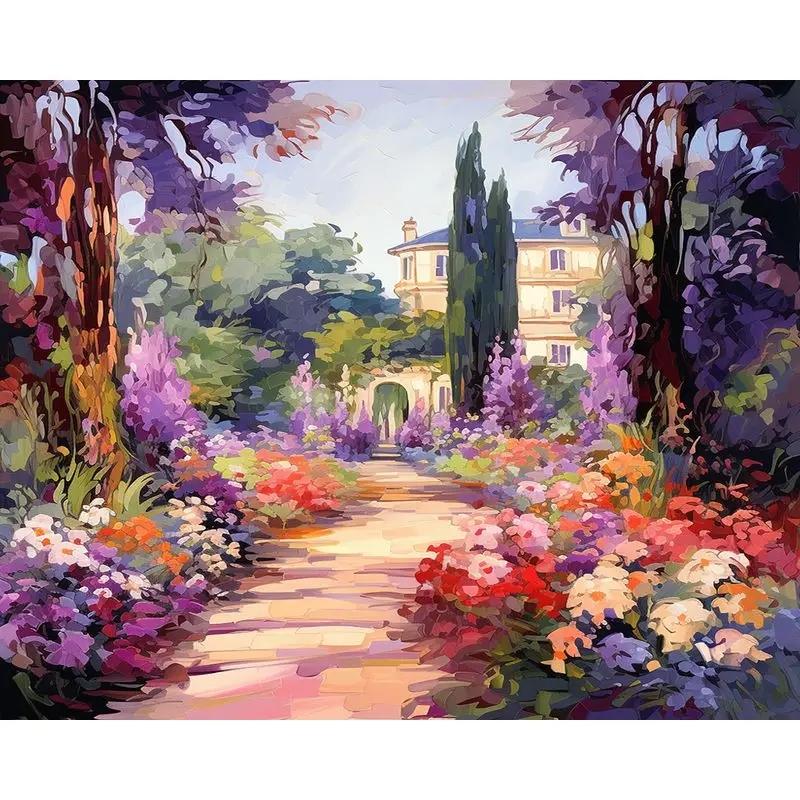 RUOPOTY House Picture DIY Painting By Numbers Kits Landscape Modern Wall Art Picture By Numbers For Home Decors 40x50cm