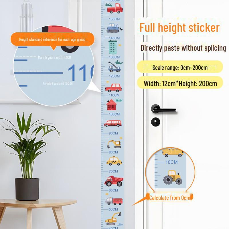 Детская комната 2 м самоклеящиеся наклейки для измерения роста - мультяшный дизайн для измерения роста ребенка и украшения стен