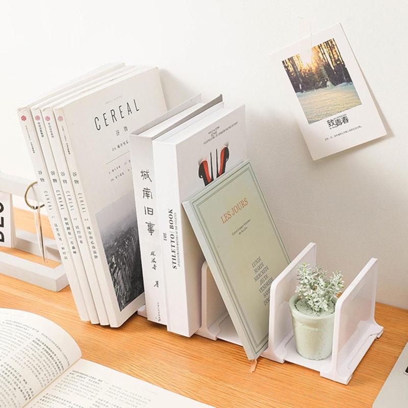 Slim Book Shelf Holder Decorative Book Stoppers Sorter File Organizer for Girls
