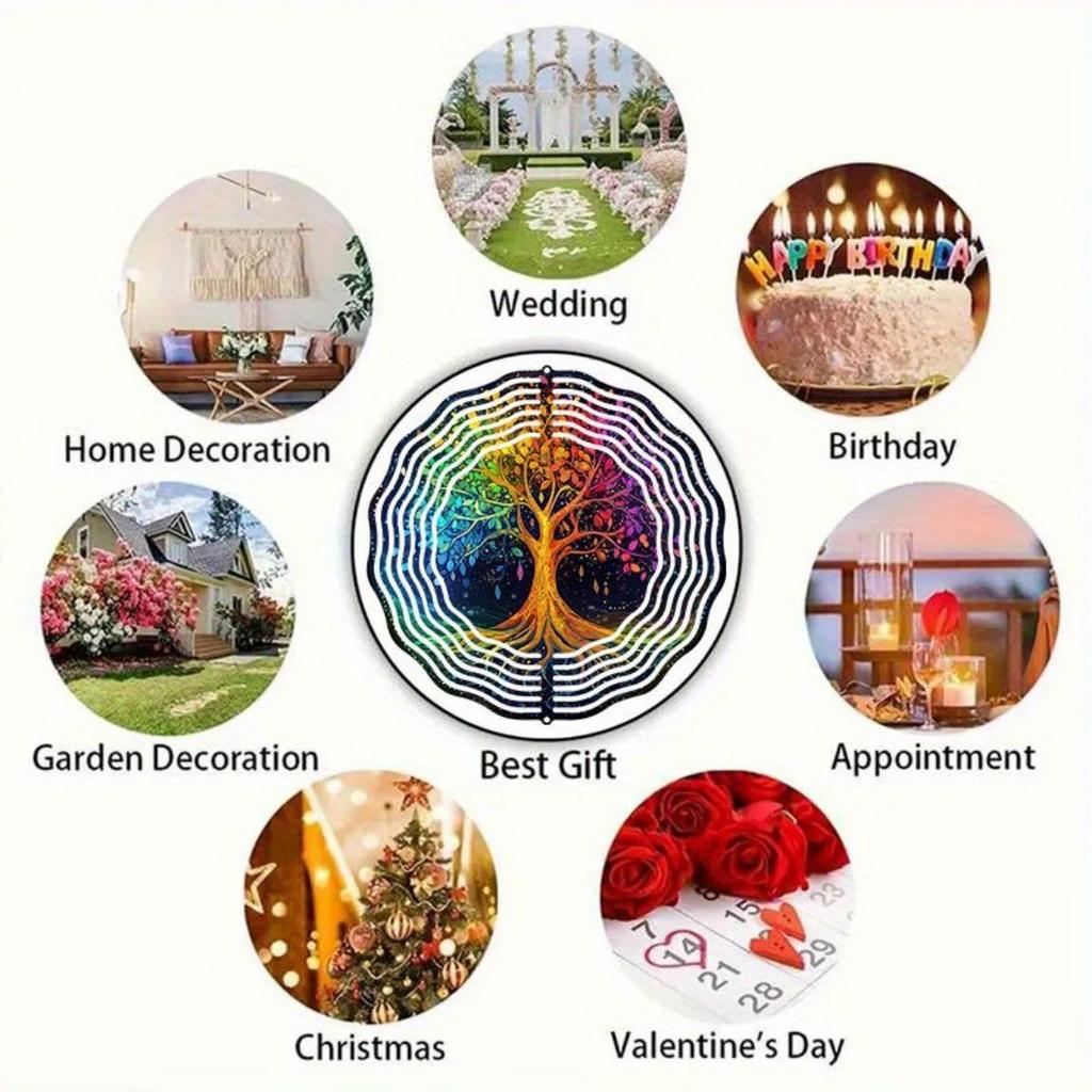 Colorful Tree of Life Wind Chime Outdoor Garden Decor with Soothing Sounds Perfect for Patio Thanksgiving Christmas Gifts