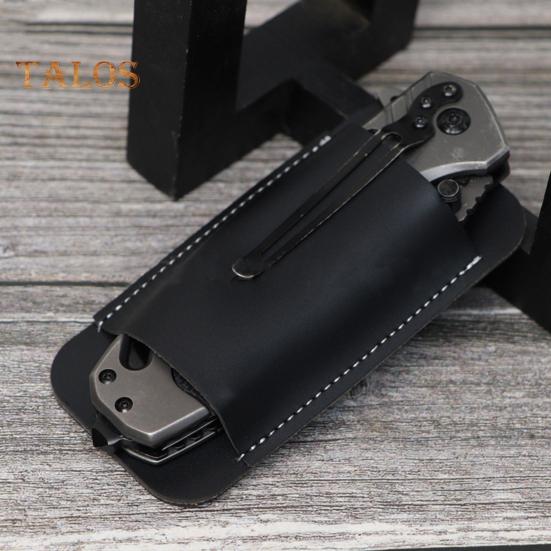 Belt Knife Sheath Faux Leather Pocket Folding Knives Holster Horizontal Knife Pouch Multitool Case for Men Hiking Fishing Camping