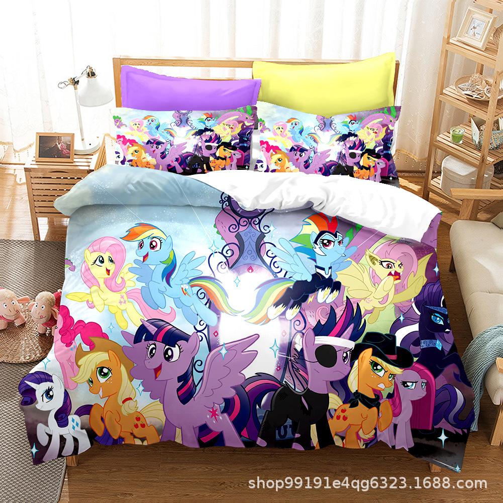 Постельные наборы My Little Pony Одеяло Стеганое покрывало Покрывало Пододеяльник Наволочка Наборы из 2-3 предметов Детский Взрослый размер Домашний декор