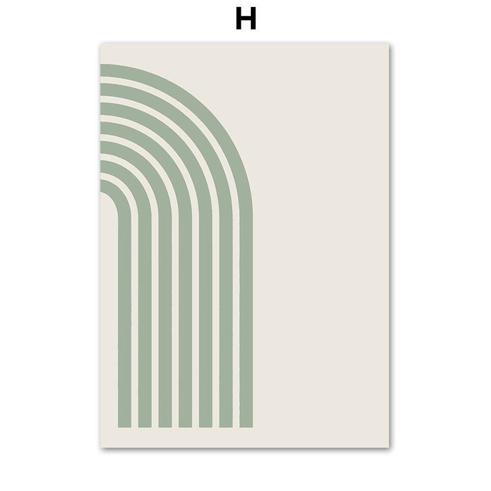 Sage Green Inhale Exhale Abstract Boho Wall Art Холст Картина Скандинавские постеры и принты Настенные картины для декора гостиной