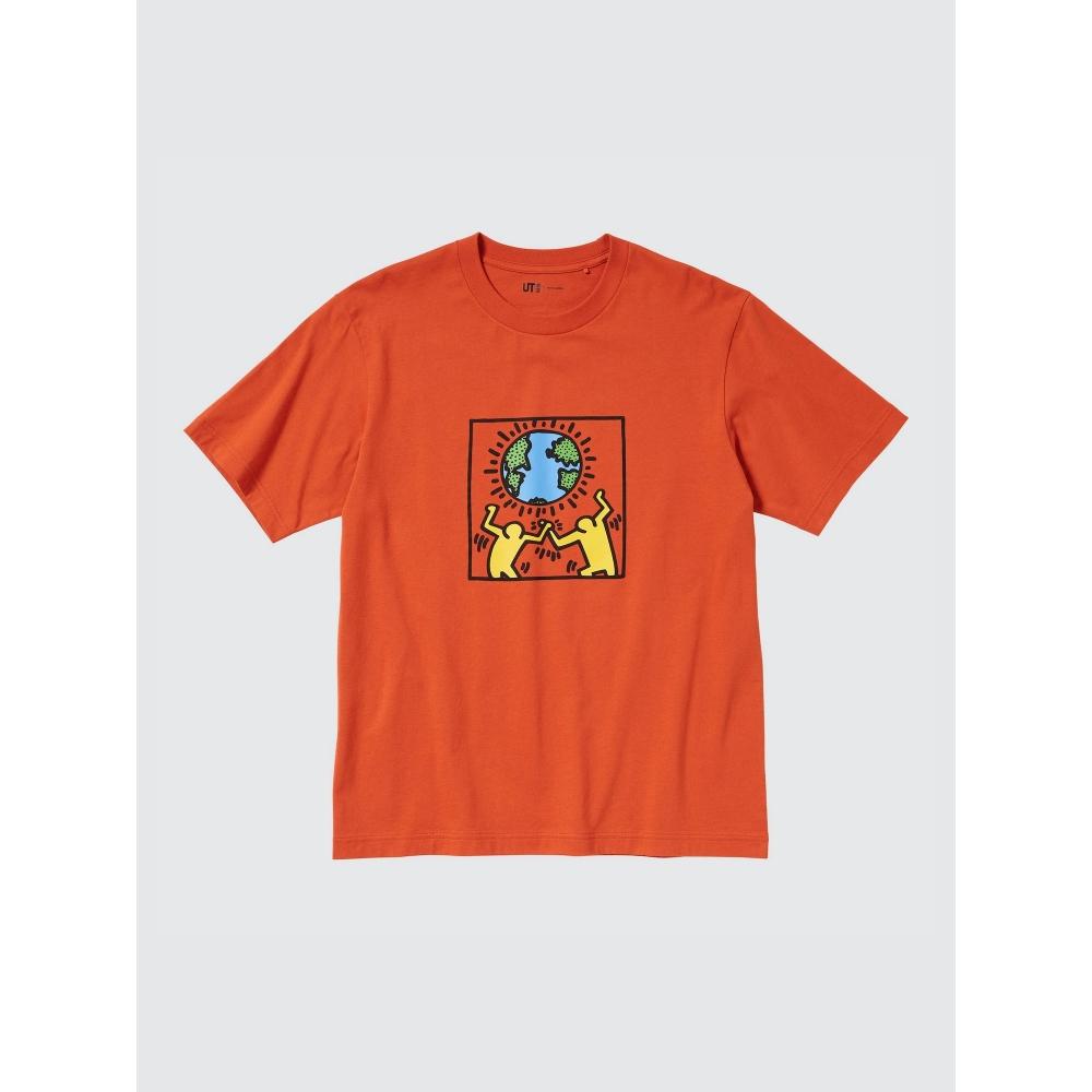 Uniqlo Футболка с принтом «Peace For All», короткий рукав, стандартный крой, Кит Харинг