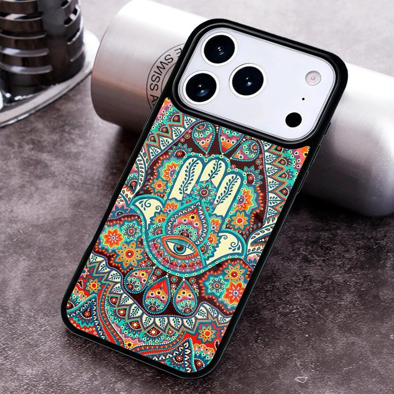 Hamsa Hand Of Fatima Art Phone Case for iPhone 17 16 15 Pro Max Air 14 13 12 11 Plus Shockproof Cover