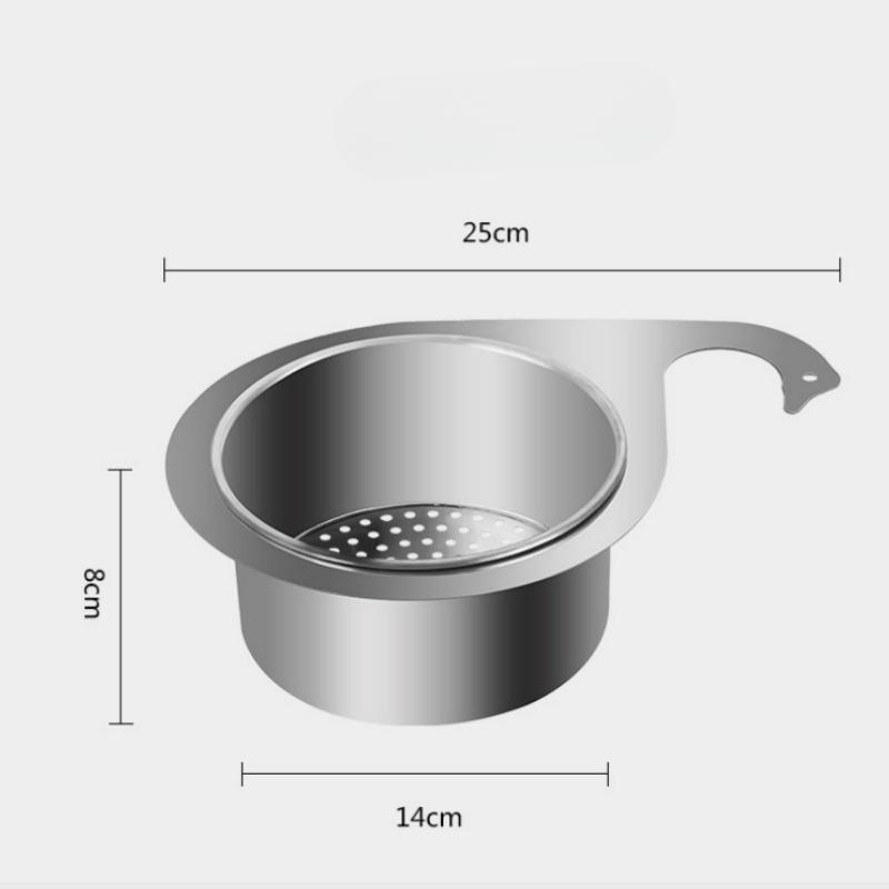 Swan Water Filter Basket, Stainless Steel Sink, Draining Basket, Kitchenware Storage Basket, Hanging Draining Rack, Sink Storage Rack