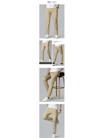 Мужские повседневные брюки slim fit с полуэластичным поясом, весна/лето 2026 - Корейский стиль, прямые, универсальные для мужчин среднего возраста.