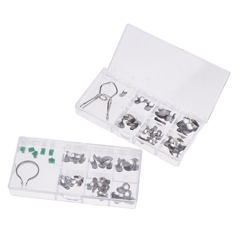 60 шт./кор. стоматологические секционные контурные металлические матрицы матричное кольцо с силиконовыми дельта-клиньями стоматологические инструменты