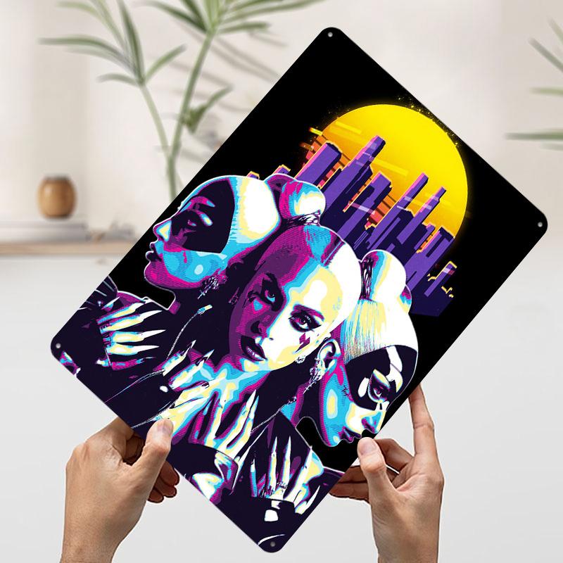 Lady Gaga Retro Art Printed Poster Customized Wall Art Retro Vintage Metal Tin Signs for Home Room Accessories Decoration Garage