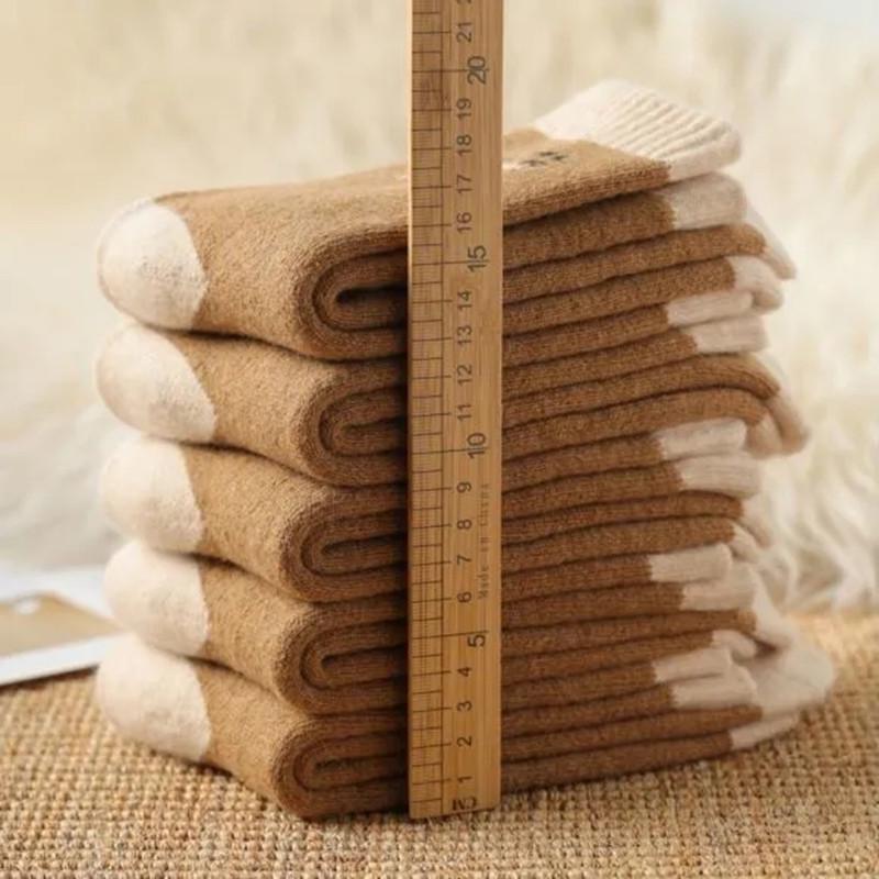 Мужские и женские зимние махровые шерстяные носки для холодной погоды. Очень толстая и теплая смесь верблюжьей шерсти.