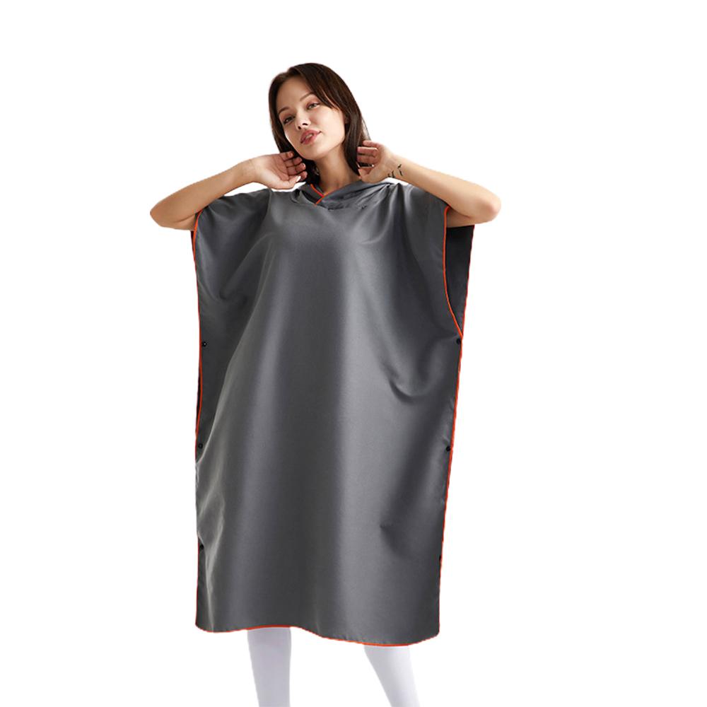 Adult Wearable Towel Robe with Hood Quick-Drying Comfortable Touch for Beach Hot Springs Fitness Swimming Vacation Yoga