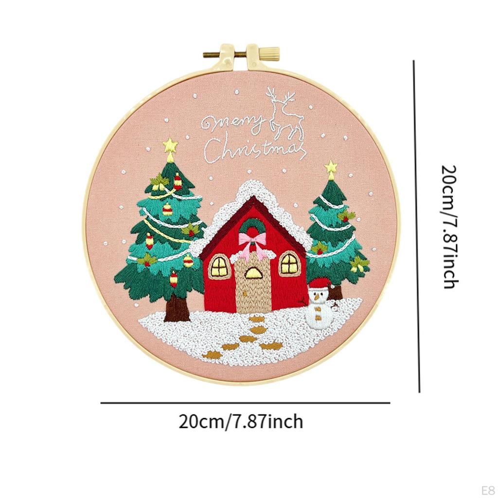 Christmas Embroidery Kit for Adult Craft Set Portable Unfinished Xmas Material Package Crafting