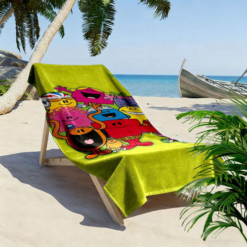 Mr. Men Little Miss Print Beach Towel, Large Soft Quick Dry Towel for Beach Camping Swimming