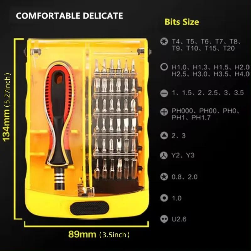 37 в 1 многофункциональный набор отверток из хром-ванадиевой стали для бытовых телекоммуникаций, инструмент для ремонта очков для мобильных телефонов