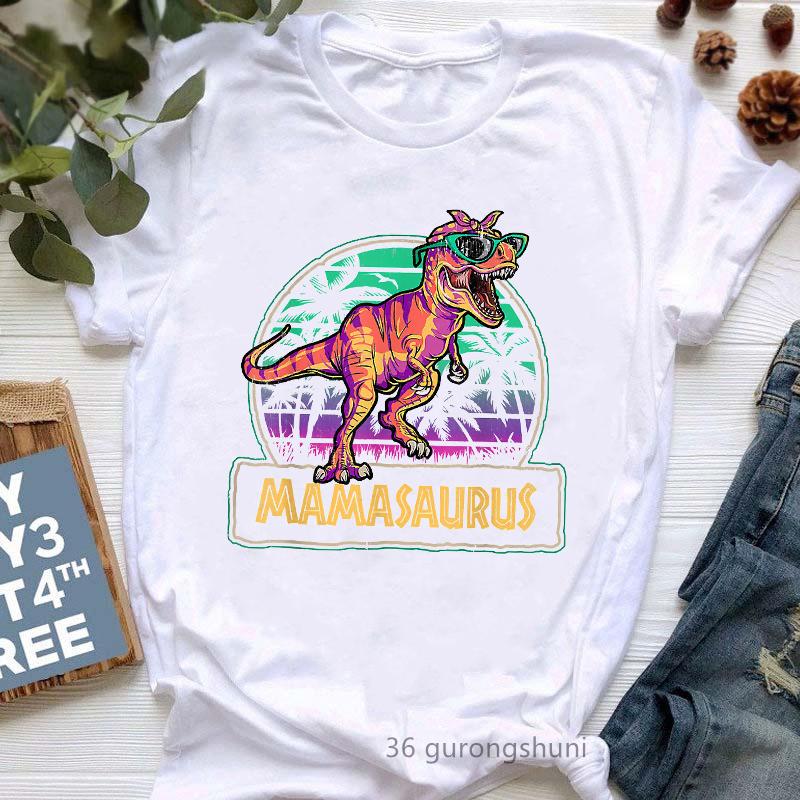Watercolor Leopard Mamasaurus Graphic Print WomenS Tshirts Funny Jurassic Dinosaur TShirt FeUnisex MotherS Day Gift T Shirt