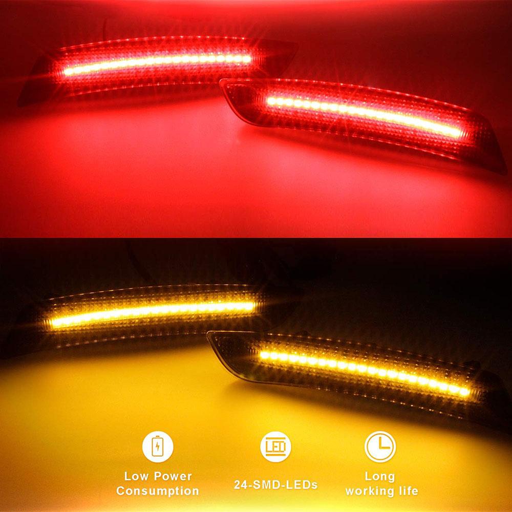 Front Rear LED Bumper Side Marker Light Lamp Smoked For Chevrolet Camaro 2016-20