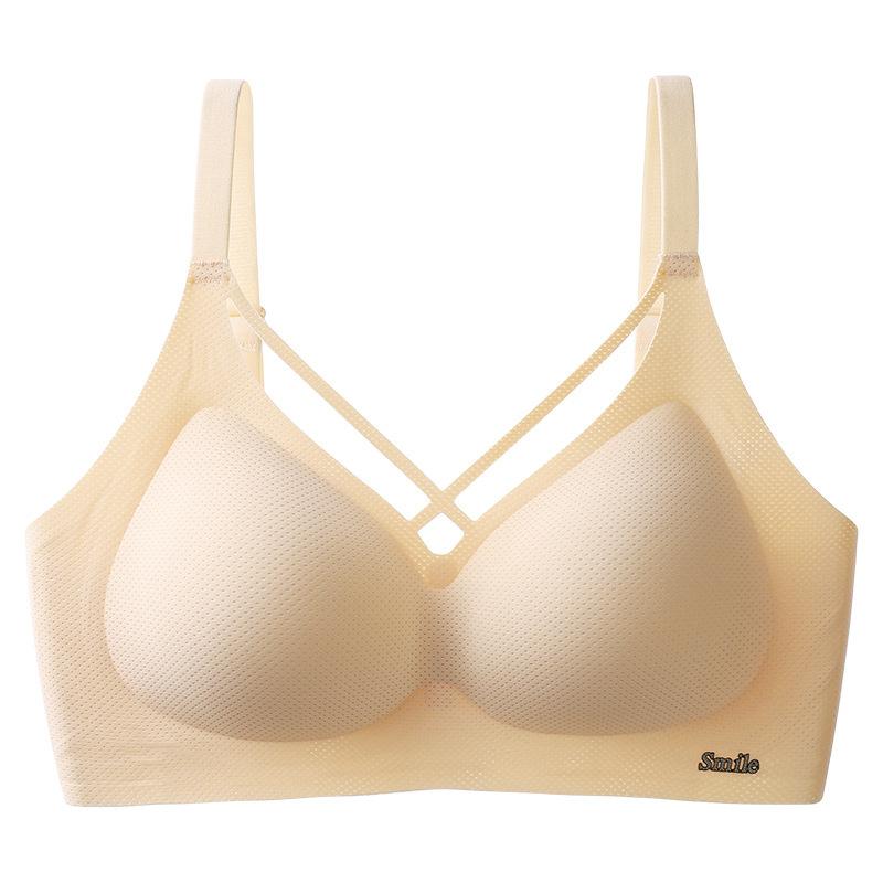 Large size seamless female sexy steel rim comfortable gathering anti-sagging thin fat mm bra cover