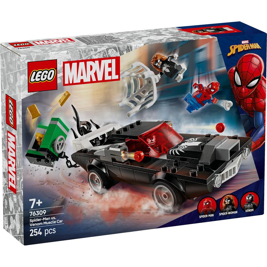 LEGO Marvel Человек-Паук против. Venom Muscle Car Toy Block78Ученики начальной школы Marvel Goods Фигурка 76309