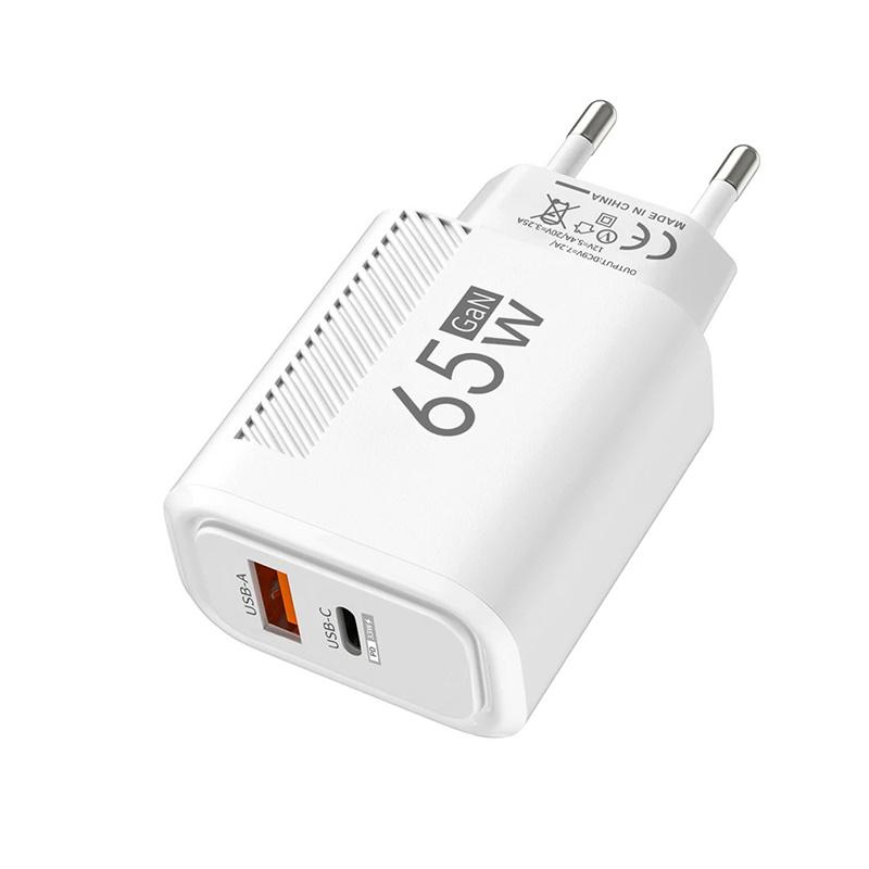 Зарядное устройство USB PD 65 Вт, вилка Type-C, быстрая зарядка телефона, GaN адаптер для зарядки, EU/US для iPhone 16 15 Pro Max, аксессуары для телефонов Samsung