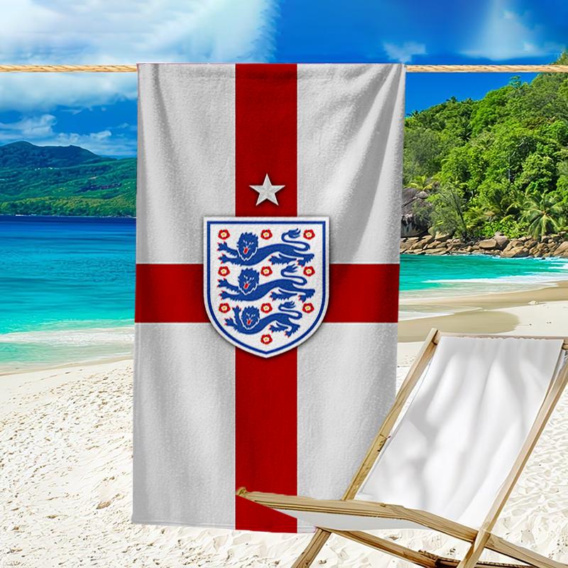 EnglFootball Crest Beach Towel - Soft, Absorbent Microfiber, Lightweight, Ideal for The Beach, Parties, Travel, Camping fan gifts