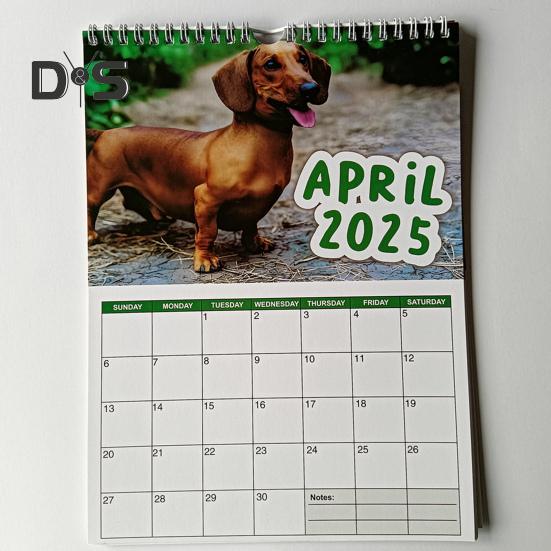 Настенный календарь 2025 года с рисунком собаки, настенный календарь, ежемесячный ежедневник, праздничный органайзер для домашнего офиса, декор