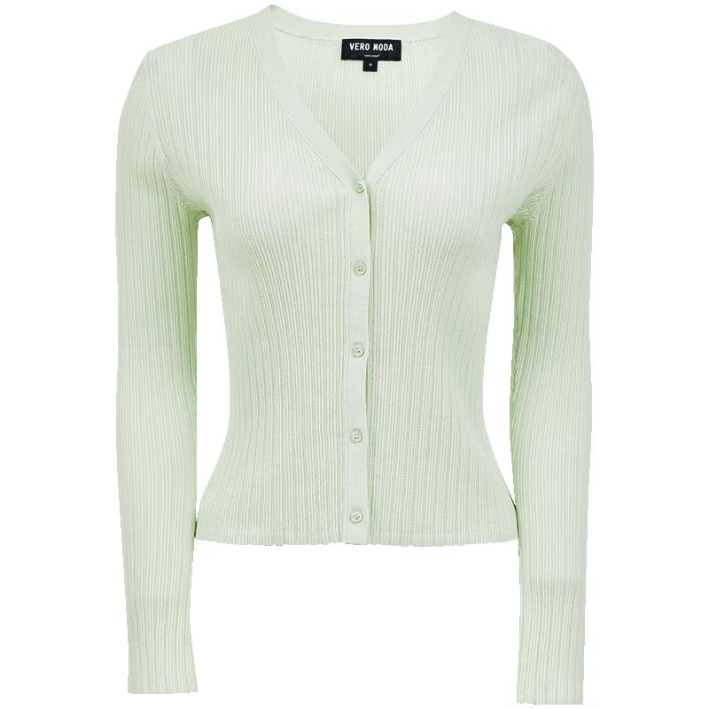 VEROMODA Women's Cotton Blend V-Neck Button Cardigan