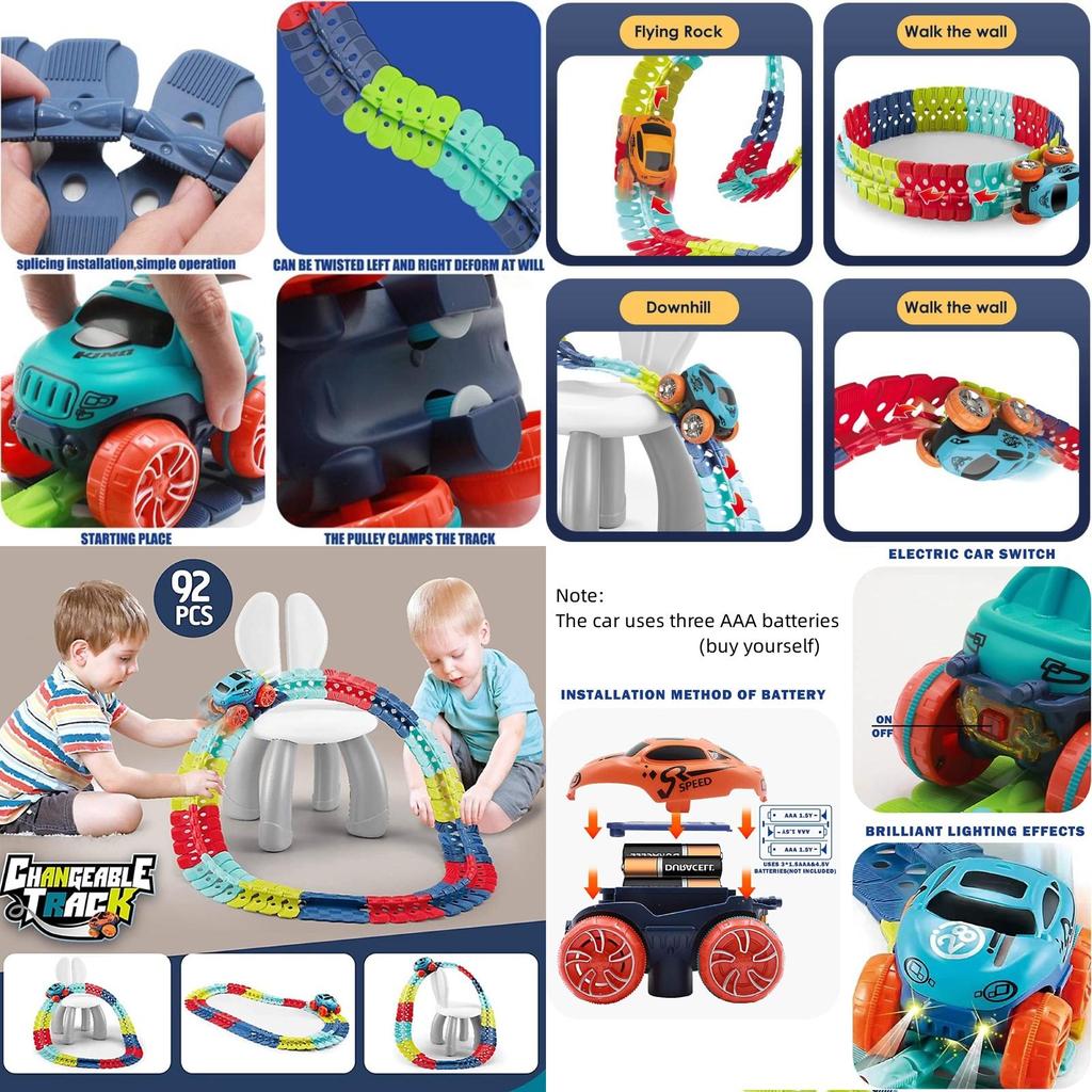 Magic Zero Gravity Car Track Play Set With Led Race Car And Glow In The Dark Rainbow Tracks Perfect Gift For Kids!