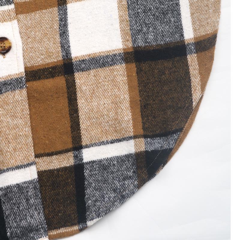 Винтажное осеннее пальто с лацканами в британском стиле, длинное клетчатое пальто-жилет для офиса, повседневной носки, поездок - Женская модная верхняя одежда