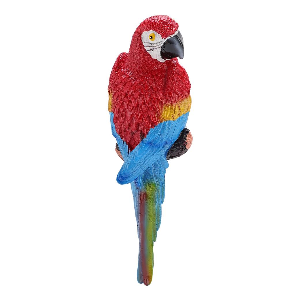 Parrot Wall Decoration Realistic High Strength Resin Flat Back Design Hanging Parrot Decor for Garden