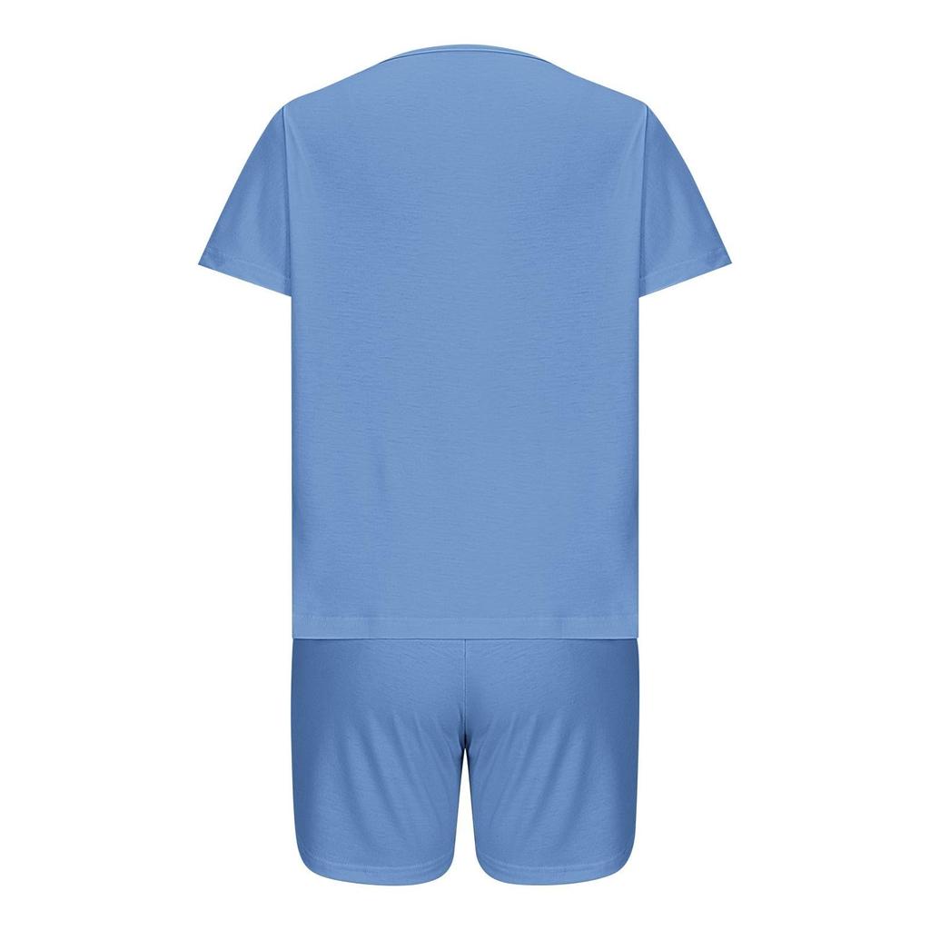 Женские комплекты футболок, футболок и шорт, повседневные комплекты с v-образным вырезом, стандартный крой, элегантные повседневные комплекты 2024, однотонные комплекты