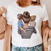 Women Clothing Cartoon Family Happy Time Mama Mom Mother Short Sleeve Clothes Print Tshirt Female Tee Top Graphic Black T-shirt