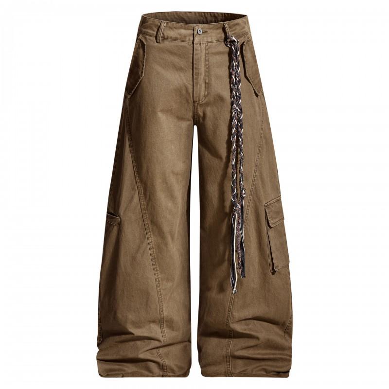 OREETA American Retro Work Pants Men Women Loose Straight Leg Casual Trousers