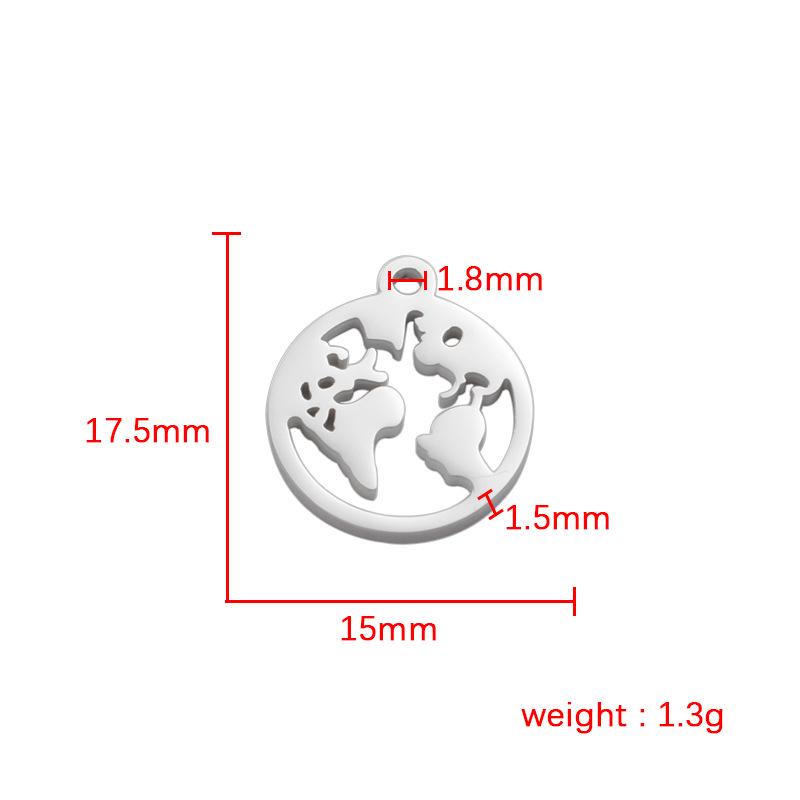 Круглая подвеска в виде карты мира - Титановая сталь Полая Земля Ювелирный аксессуар