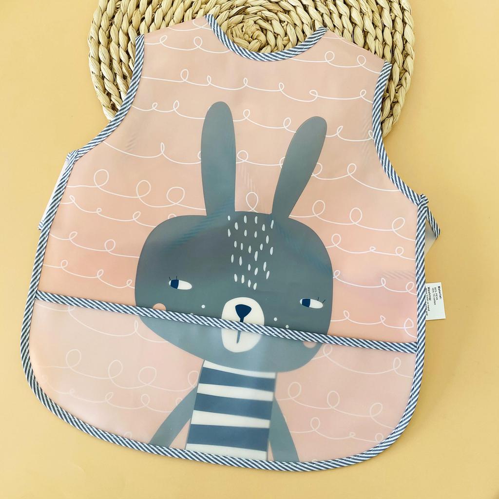 Adjustable Baby Bibs EVA Waterproof Lunch Feeding Bib Burp Cloths Cartoon Animal Children Apron